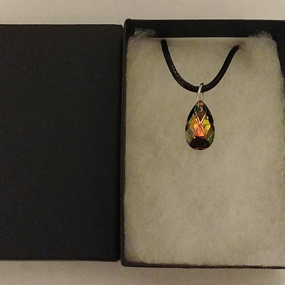 Cypress Green Crystal Teardrop Necklace - Picture 8 of 8